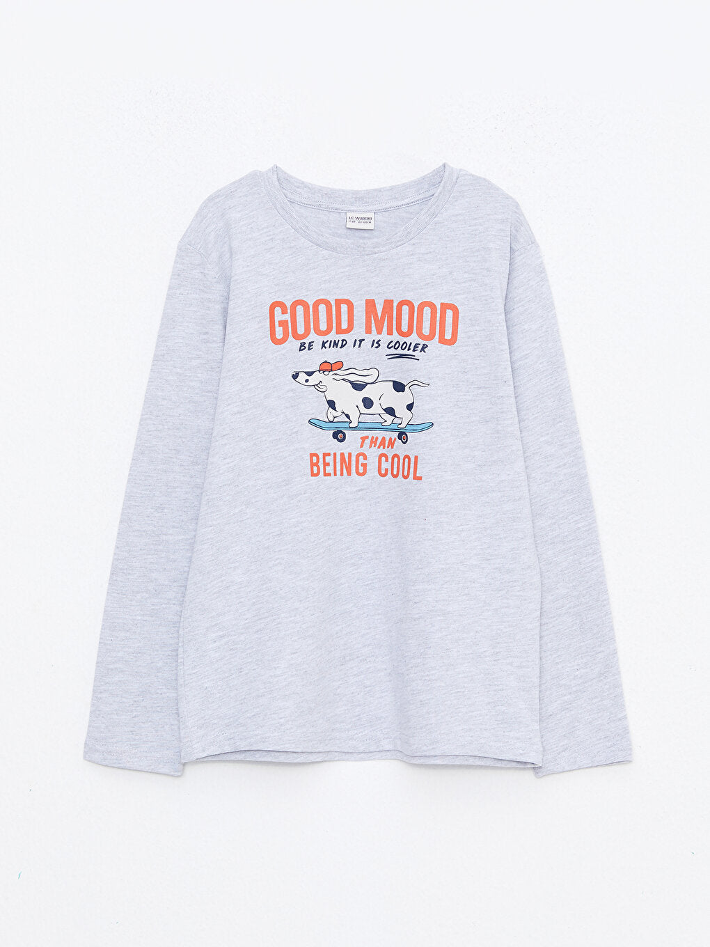 Crew Neck Printed Long Sleeve Boys' T-Shirt