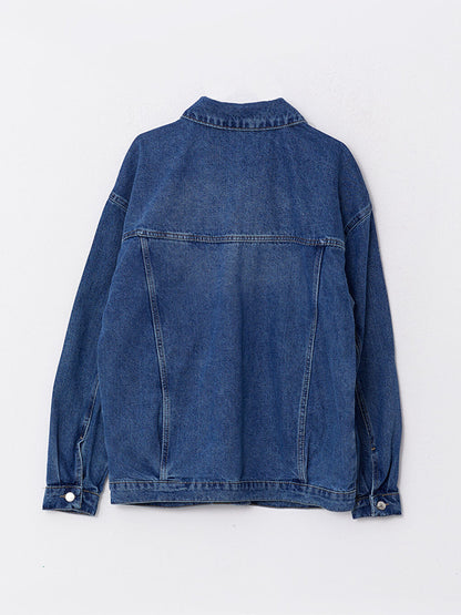 Shirt Collar Plain Long Sleeve Women's Rodeo Jean Jacket