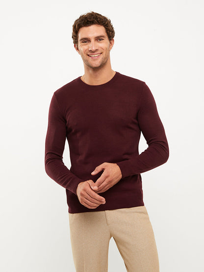 Crew Neck Long Sleeve Men's Knitwear Sweater