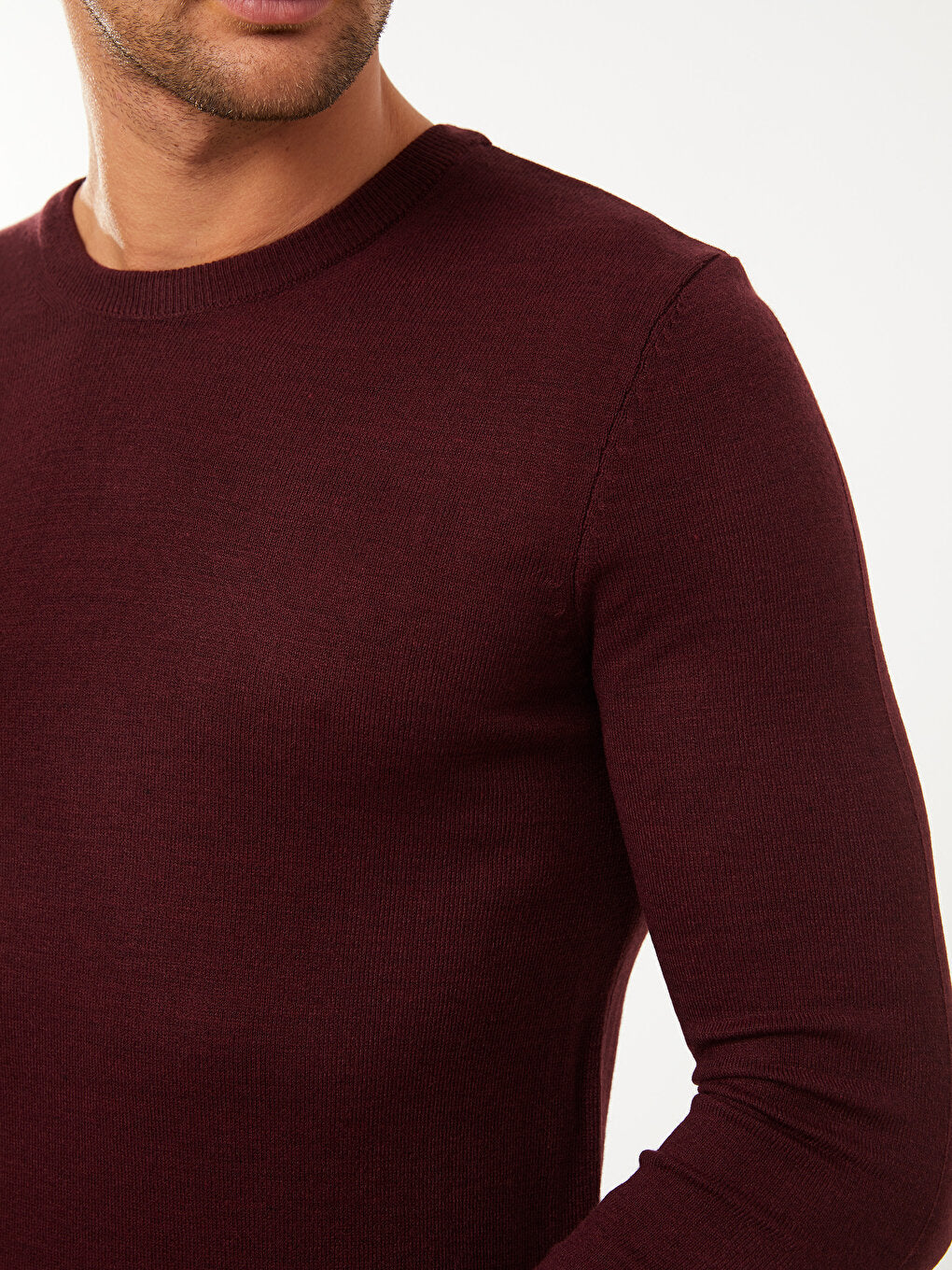 Crew Neck Long Sleeve Men's Knitwear Sweater