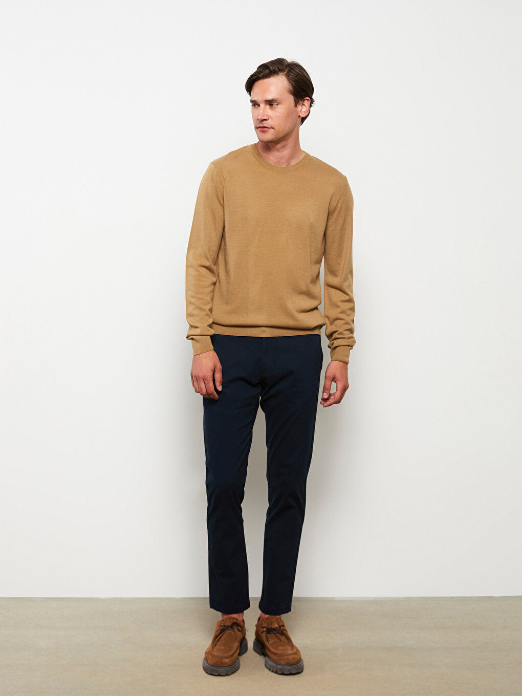 Crew Neck Long Sleeve Men's Knitwear Sweater