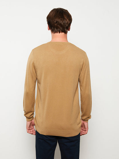 Crew Neck Long Sleeve Men's Knitwear Sweater