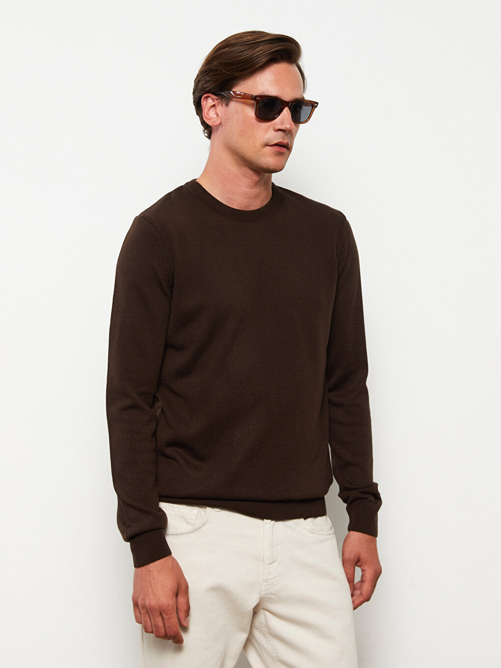 Crew Neck Long Sleeve Men's Knitwear Sweater