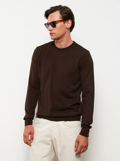 Crew Neck Long Sleeve Men's Knitwear Sweater