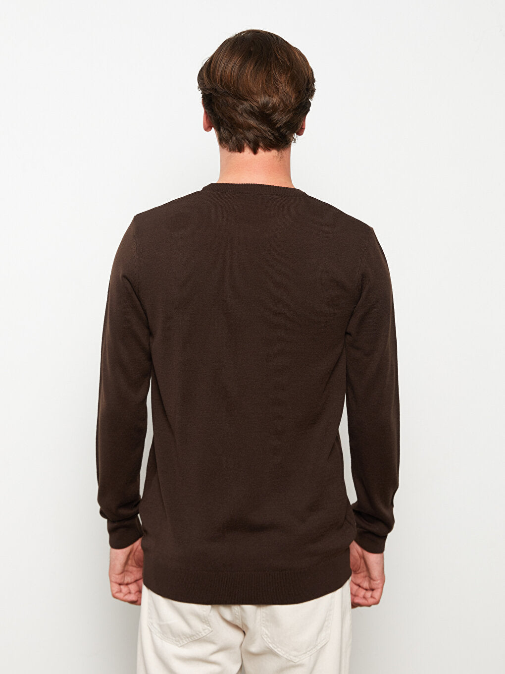 Crew Neck Long Sleeve Men's Knitwear Sweater