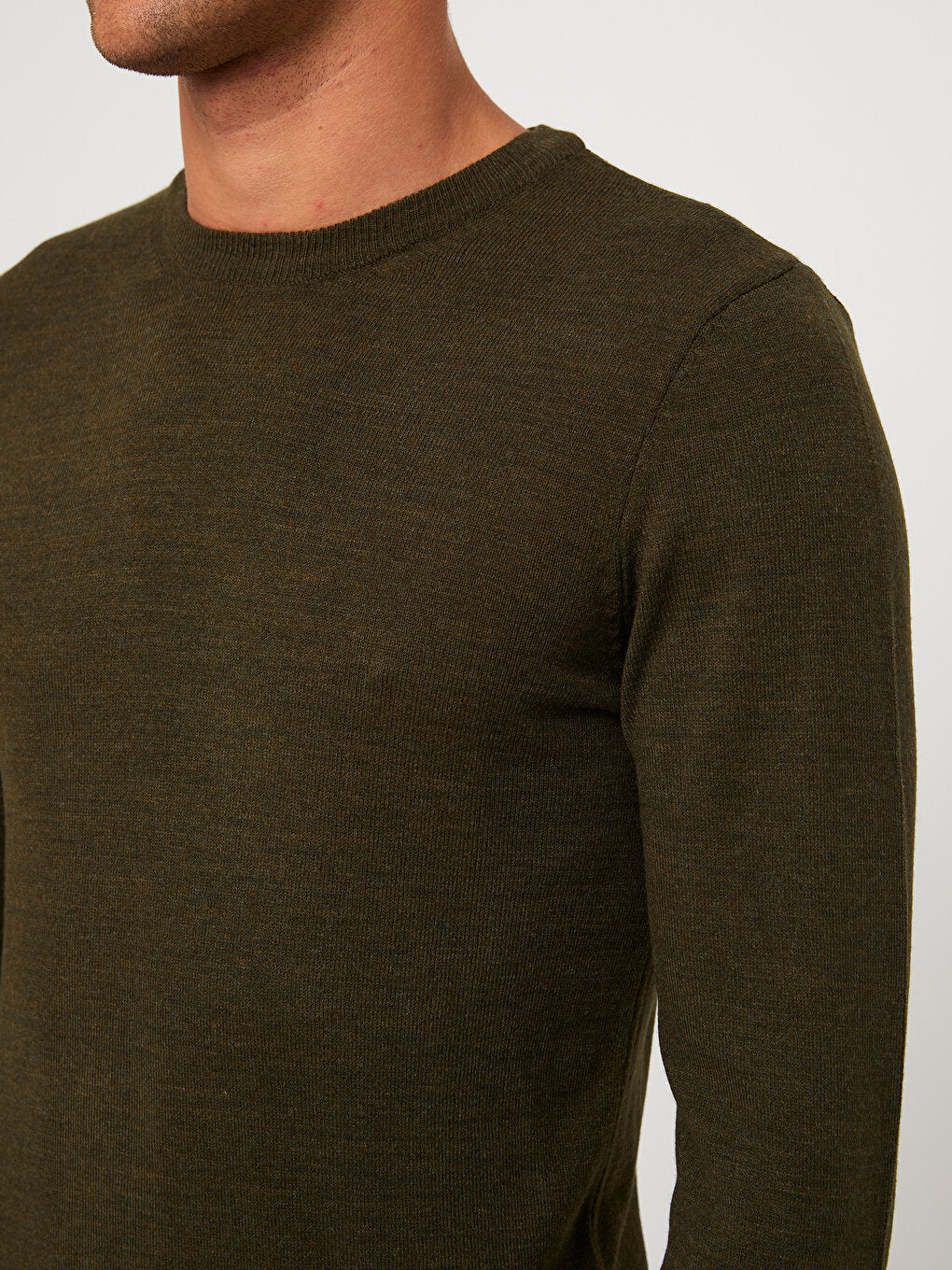 Crew Neck Long Sleeve Men's Knitwear Sweater