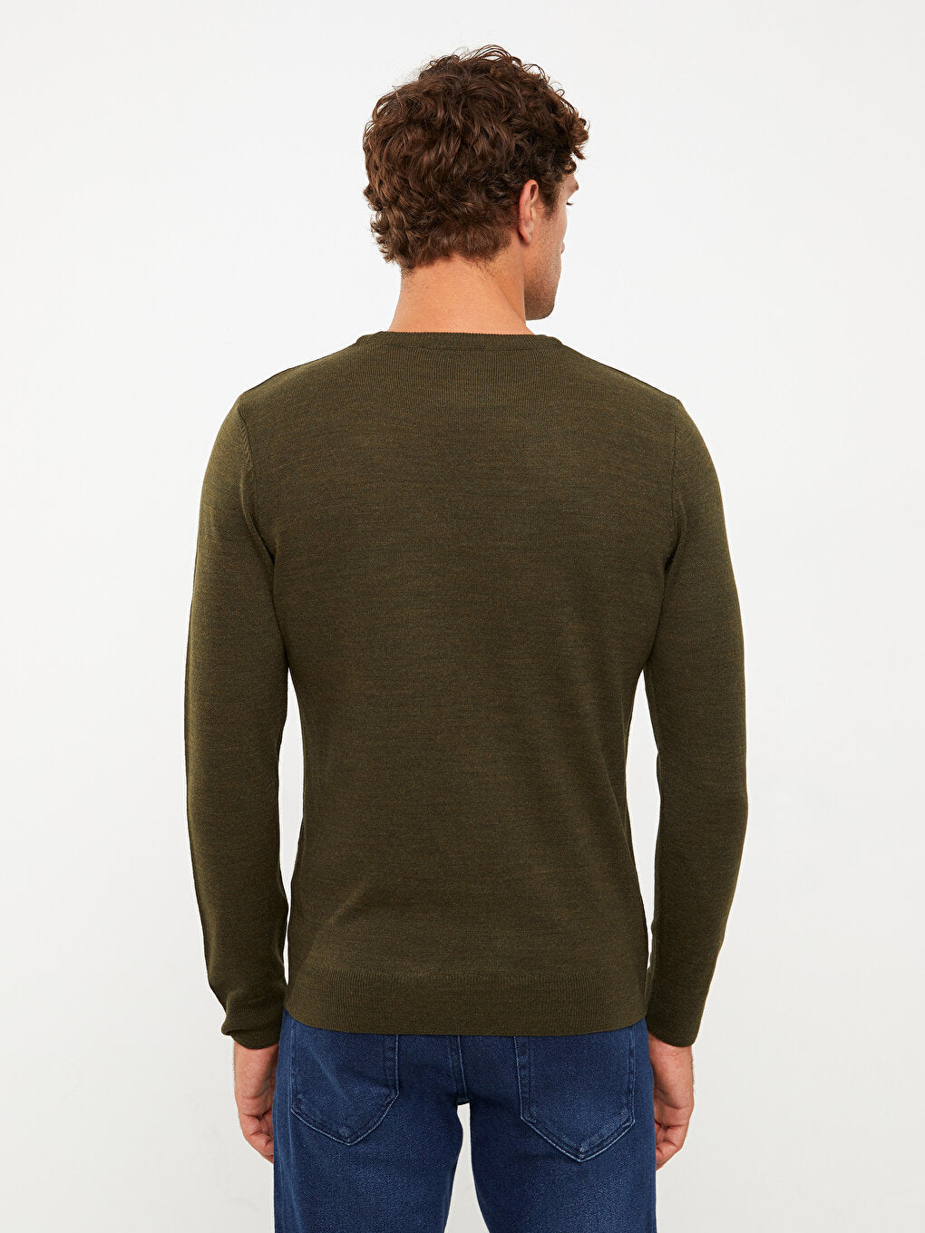 Crew Neck Long Sleeve Men's Knitwear Sweater