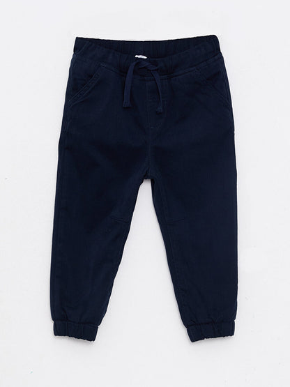 Basic Baby Boy Trousers with Elastic Waist