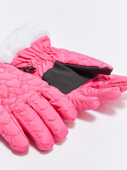 Quilted Patterned Girl's Gloves