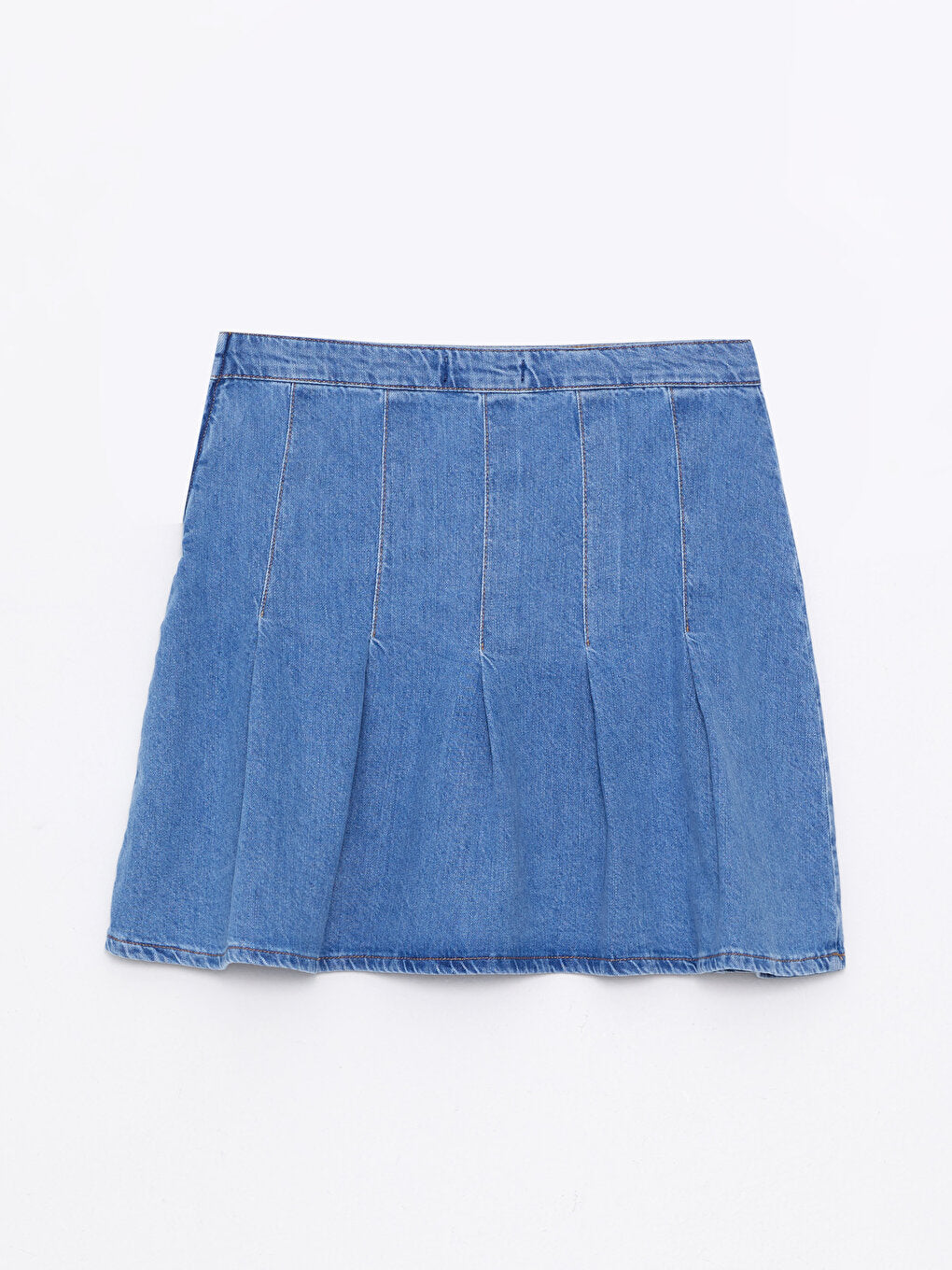 Straight Pleated Women's Jean Skirt