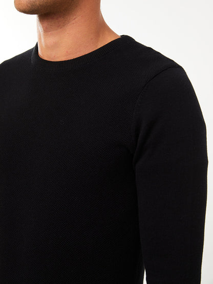 Crew Neck Long Sleeve Men's Knitwear Sweater