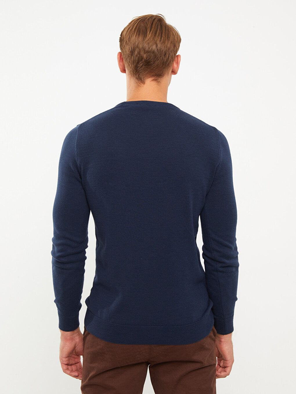 Crew Neck Long Sleeve Men's Knitwear Sweater