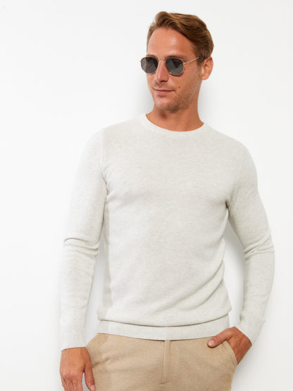 Crew Neck Long Sleeve Men's Knitwear Sweater