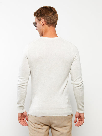 Crew Neck Long Sleeve Men's Knitwear Sweater