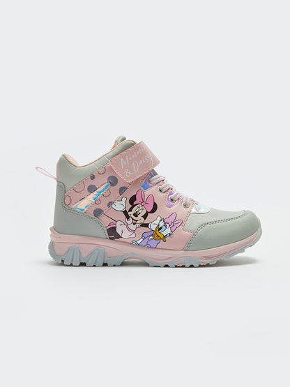 Minnie Mouse Printed Velcro Girls Trekking Boots