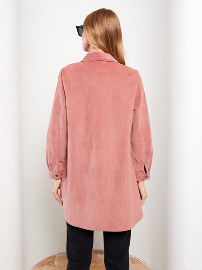 Plain Long Sleeve Velvet Women's Shirt Tunic