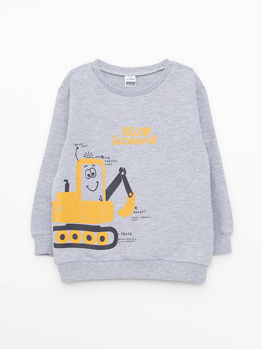 Crew Neck Long Sleeve Printed Baby Boy Sweatshirt