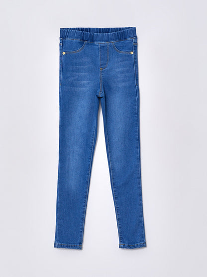 Girls' Jean Trousers with Elastic Waist