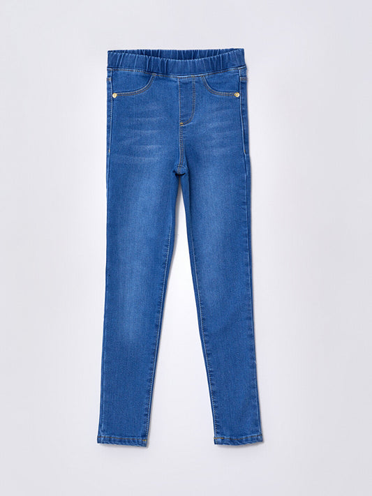 Girls' Jean Trousers with Elastic Waist