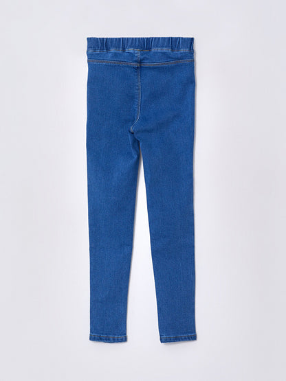 Girls' Jean Trousers with Elastic Waist