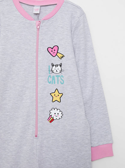 Crew Neck Printed Long Sleeve Girl's Sleeping Bag