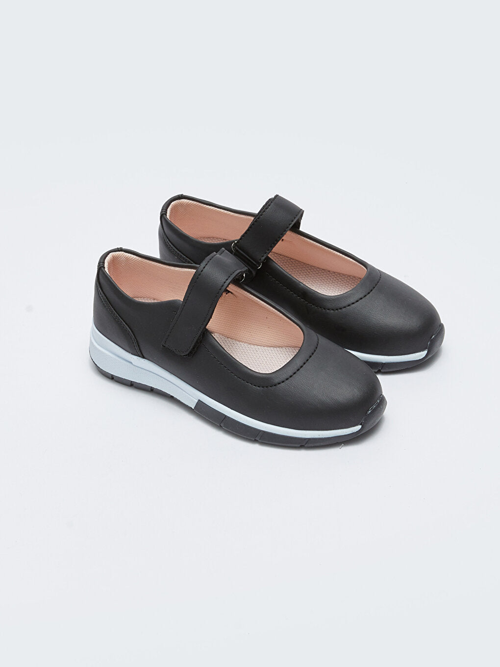 Leather Look Velcro Girls Ballerina Ballerina