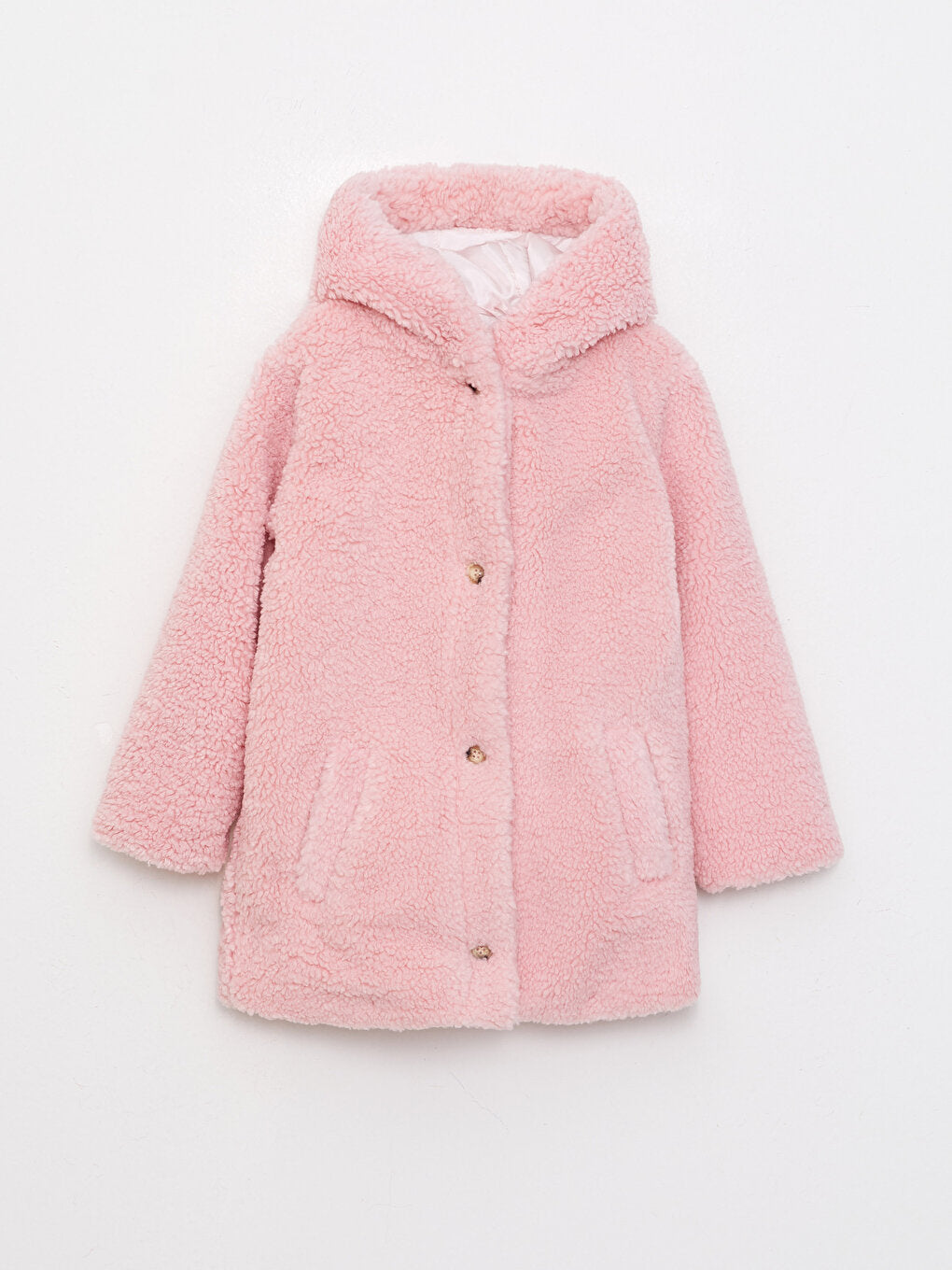 Hooded Plush Girl's Coat