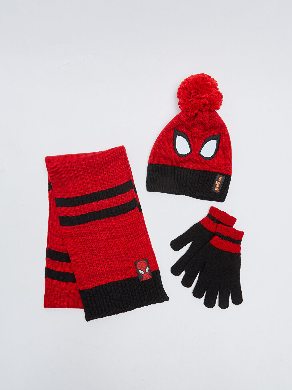 Spiderman Licensed Boy's Scarf, Beret and Gloves Set