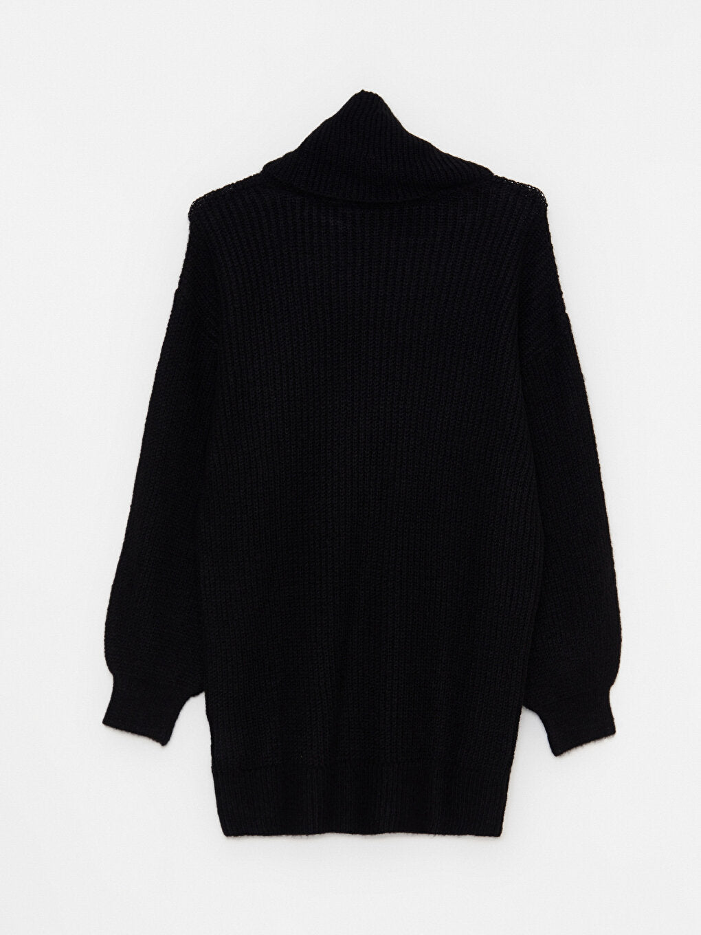 High Collar Plain Long Sleeve Women's Knitwear Tunic