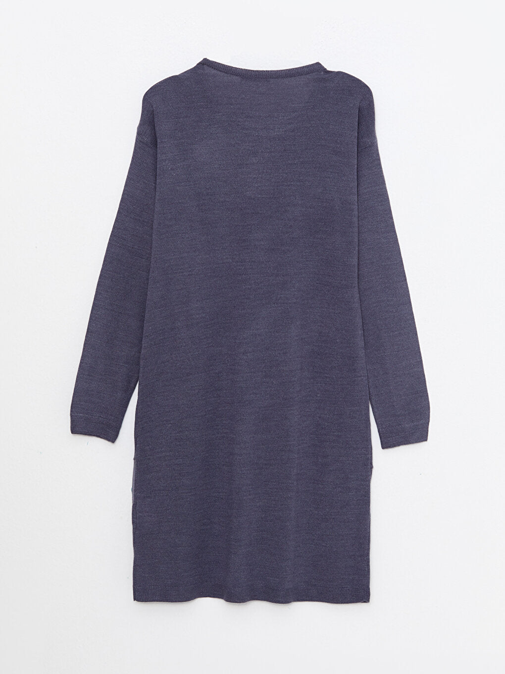 Crew Neck Plain Long Sleeve Women's Knitwear Tunic