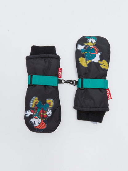 Mickey Mouse Printed Boy's Fingerless Gloves