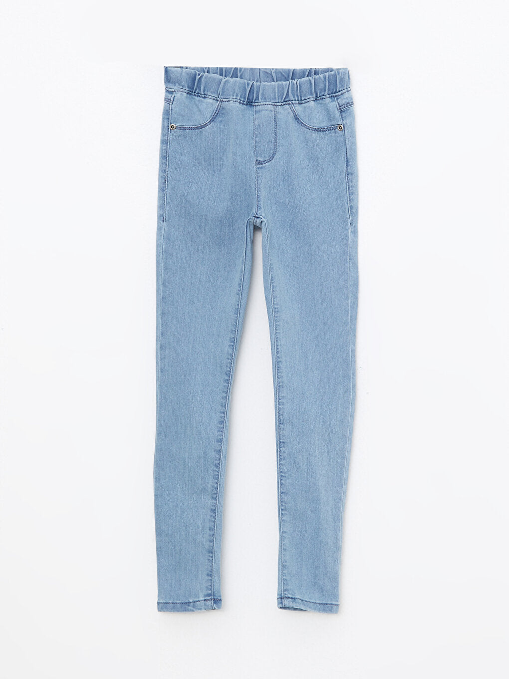 Basic Girl's Jean Trousers with Elastic Waist