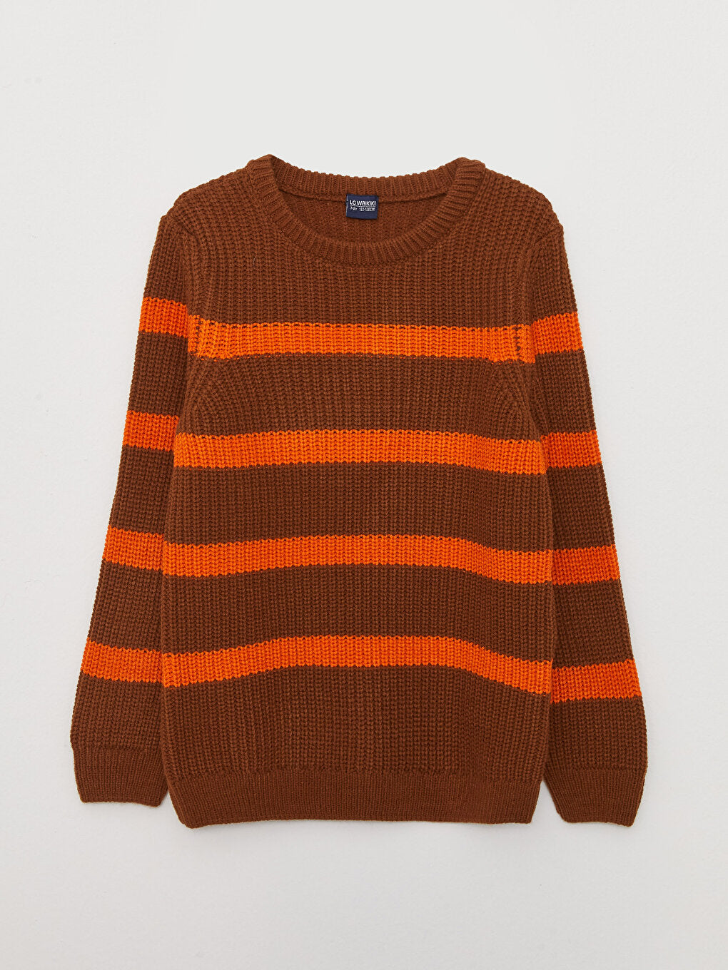 Crew Neck Striped Long Sleeve Boy's Knitwear Sweater