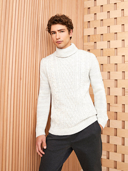 Turtleneck Long Sleeve Thick Men's Knitwear Sweater