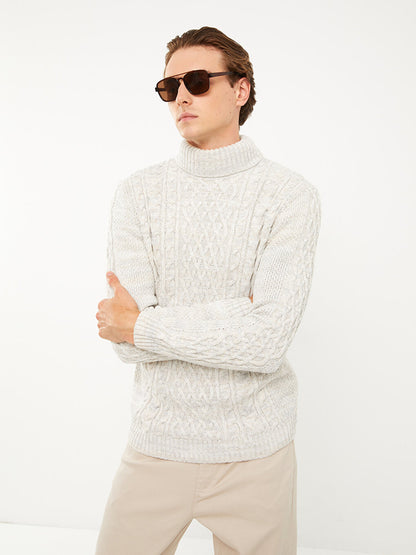 Turtleneck Long Sleeve Thick Men's Knitwear Sweater