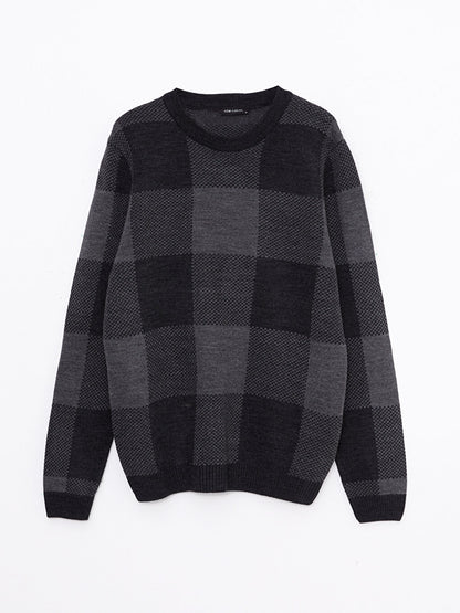 Crew Neck Long Sleeve Men's Knitwear Sweater