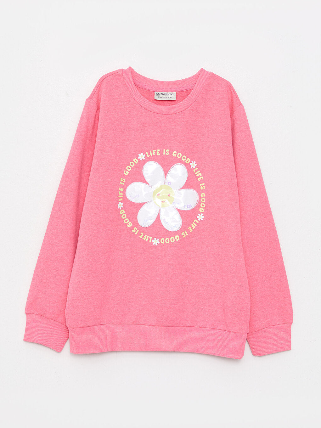 Crew Neck Printed Long Sleeve Girl's Sweatshirt