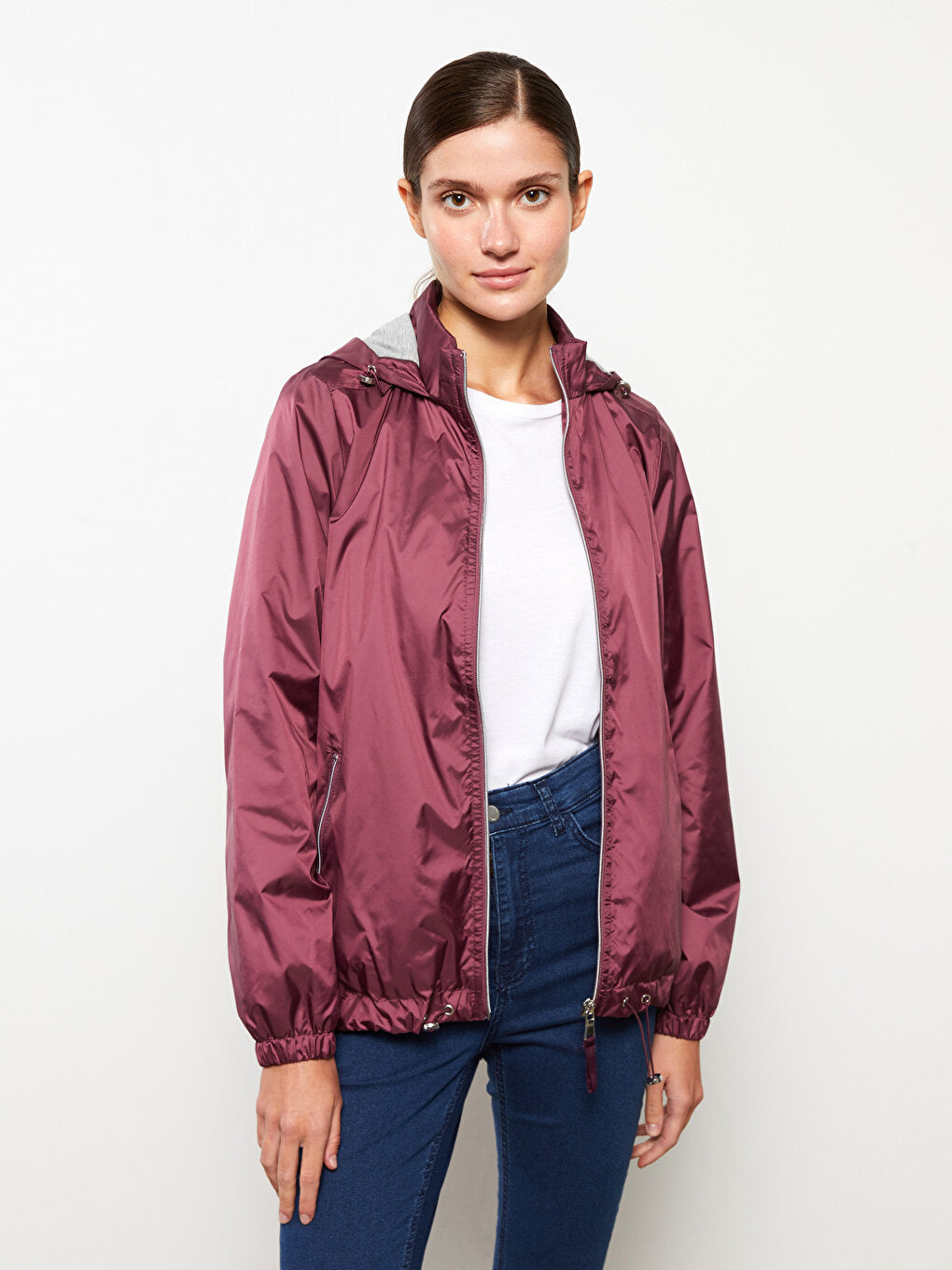 Women's Hooded Plain Raincoat