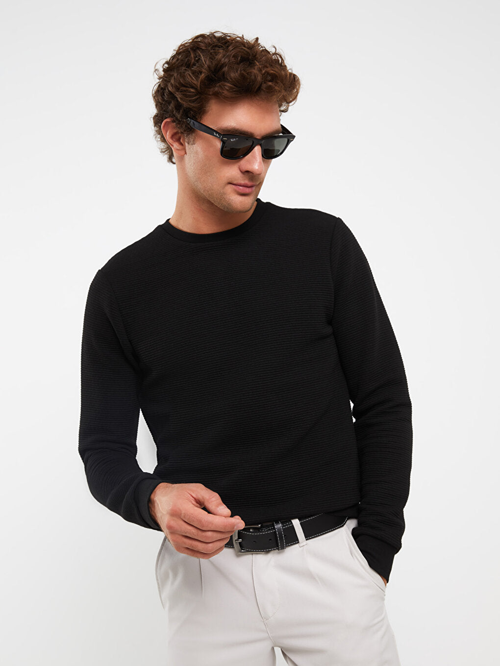 Crew Neck Long Sleeve Men's Sweatshirt