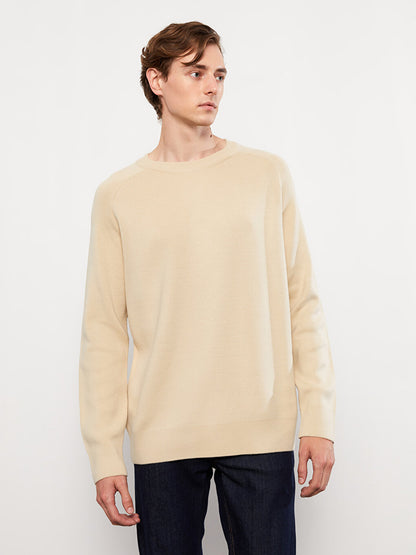 Crew Neck Long Sleeve Men's Knitwear Sweater