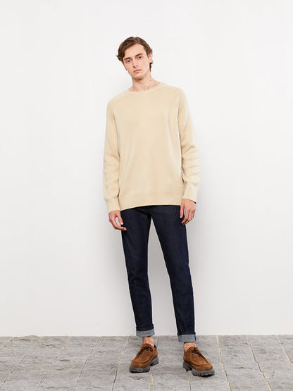 Crew Neck Long Sleeve Men's Knitwear Sweater