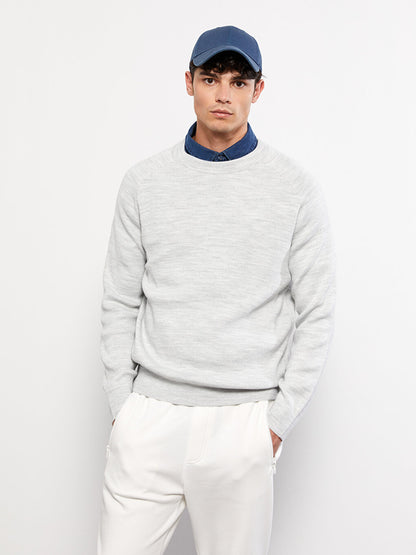 Crew Neck Long Sleeve Men's Knitwear Sweater