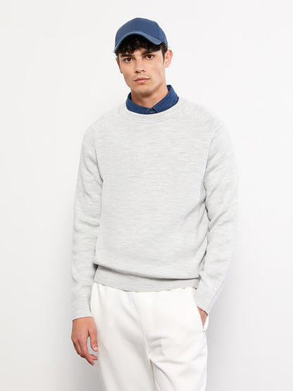 Crew Neck Long Sleeve Men's Knitwear Sweater