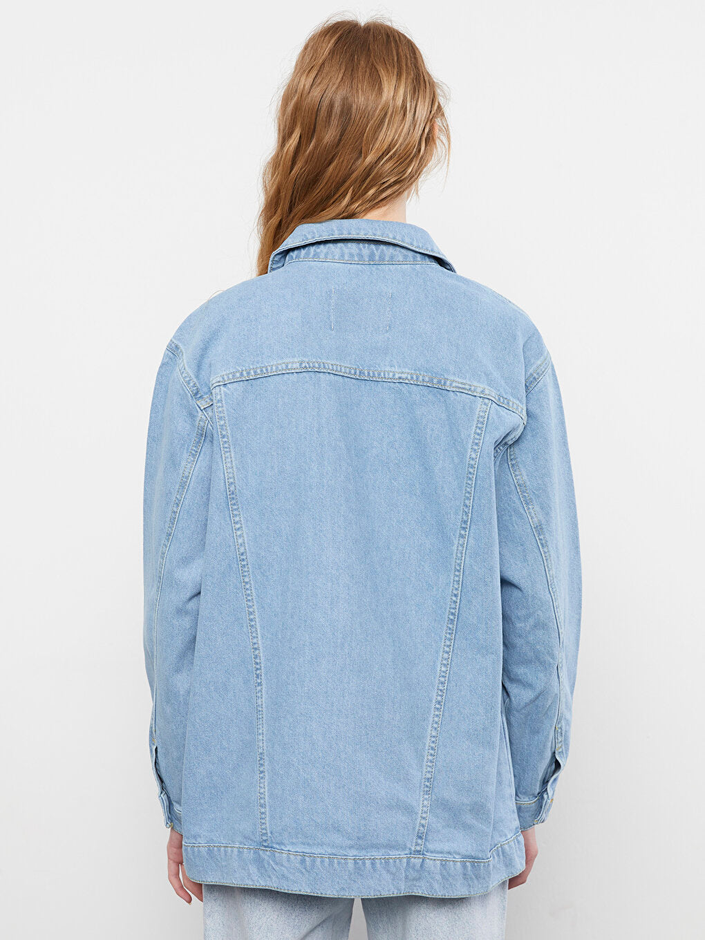 Shirt Collar Plain Long Sleeve Women's Jean Jacket