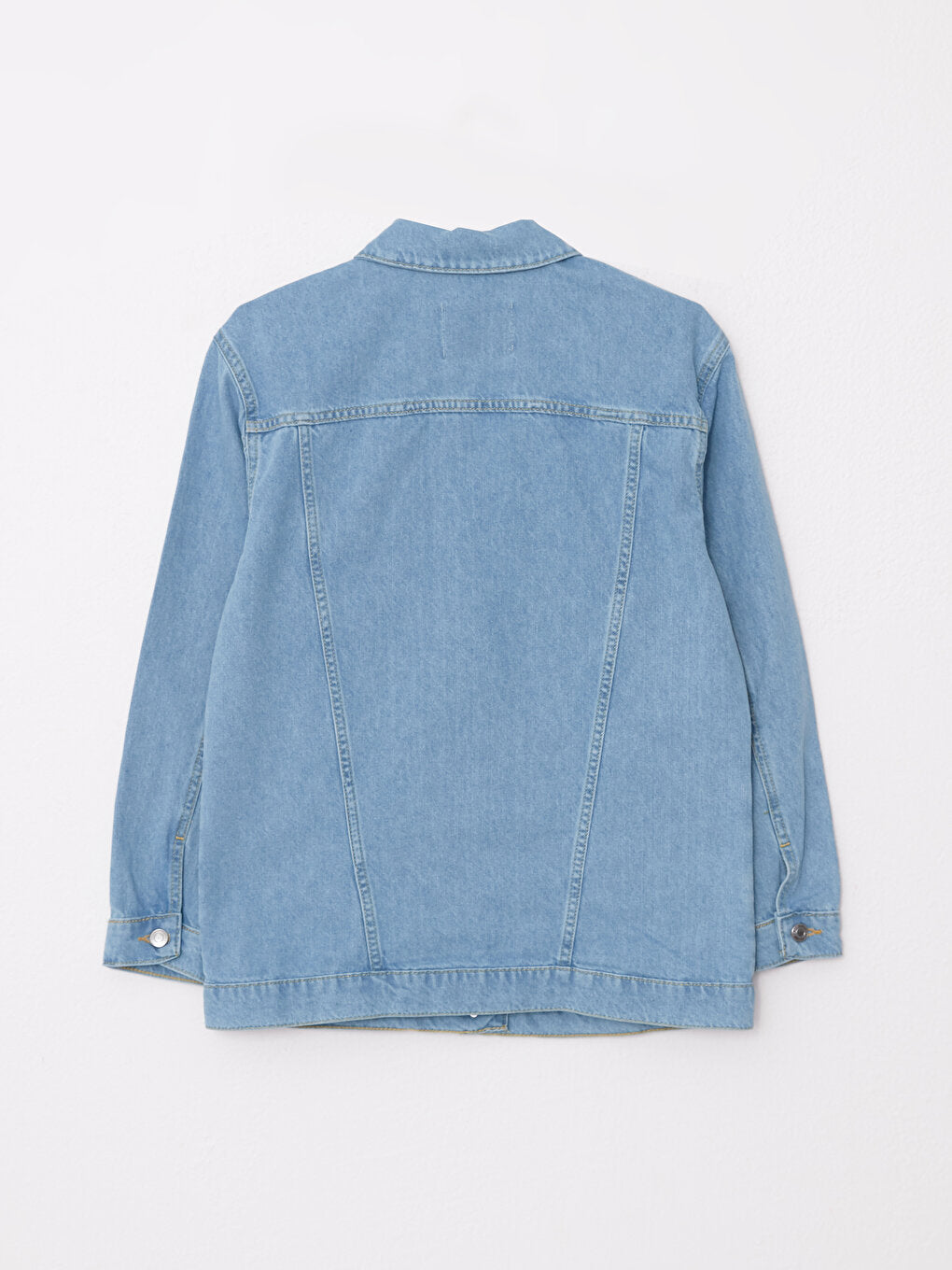 Shirt Collar Plain Long Sleeve Women's Jean Jacket