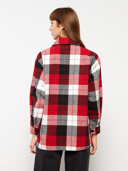 Plaid Long Sleeve Women's Shirt Jacket