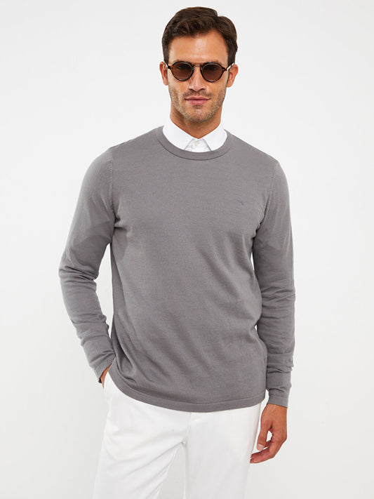 Crew Neck Long Sleeve Men's Knitwear Sweater