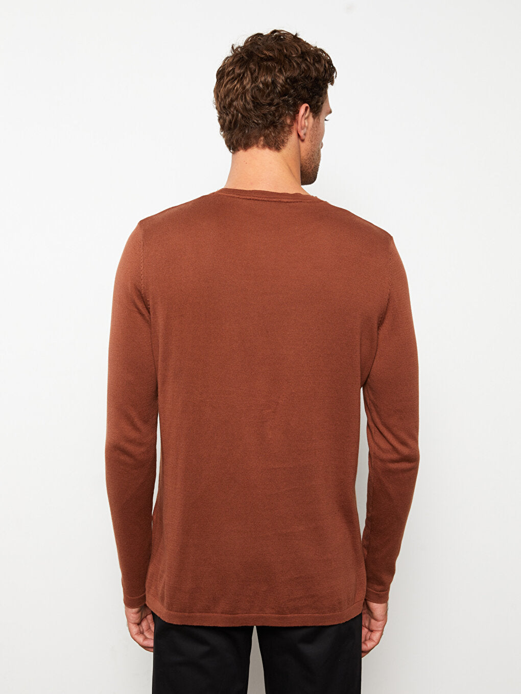 Crew Neck Long Sleeve Men's Knitwear Sweater