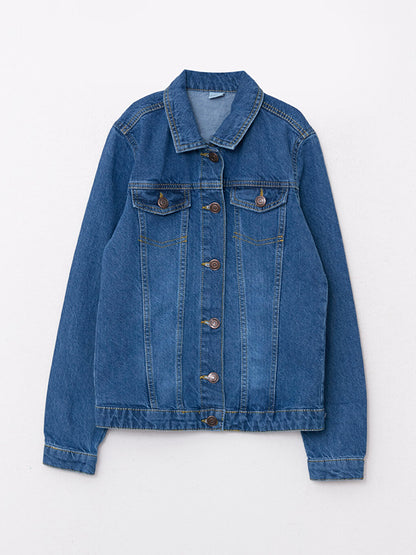 Shirt Collar Girl's Jean Jacket