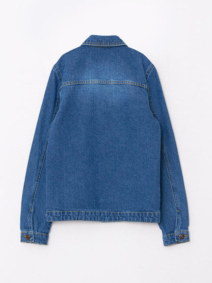 Shirt Collar Girl's Jean Jacket